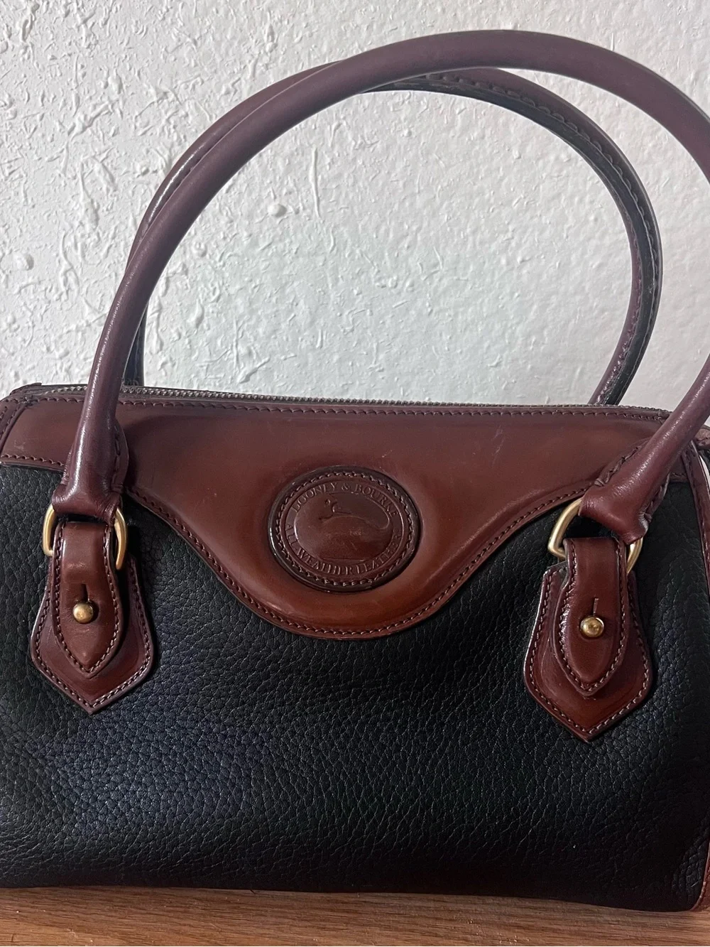 Vintage Dooney & Bourke AWL Leather Zip Satchel | USA Made #A6886594